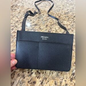 Prada Milano Black Crossbody Bag/wallet
